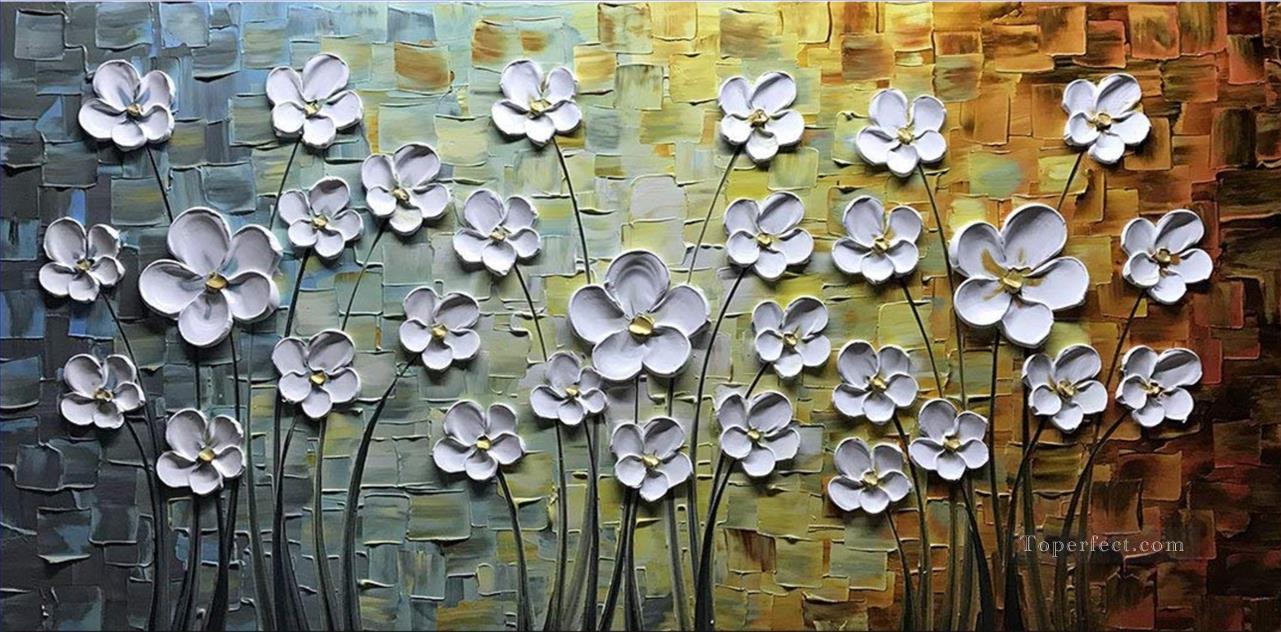 poppies white floral decoration Oil Paintings